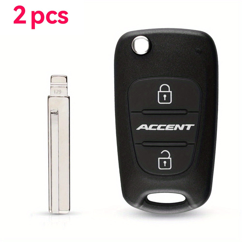 Car Key Shell 2pcs Remote Flip Case for Hyundai Kia Keyless Entry