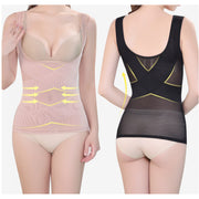 Women’s High Elasticity Striped Waist Trainer Bodysuit for Postpartum Recovery and Shapewear