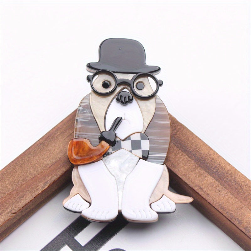 Dog Brooch Acrylic Resin Quirky Irregular Shape Fashion Accessory for Women