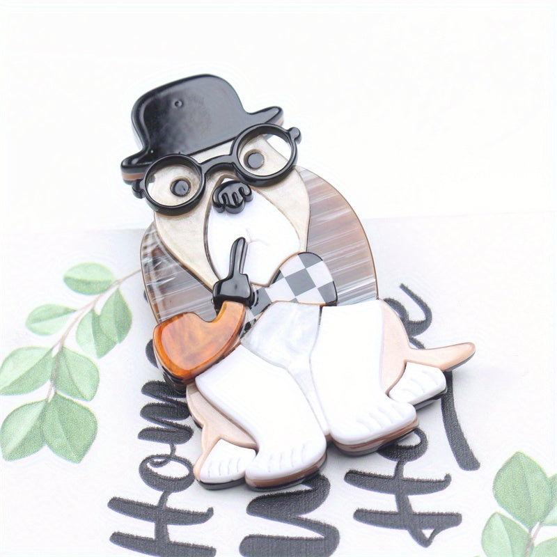 Dog Brooch Acrylic Resin Quirky Irregular Shape Fashion Accessory for Women