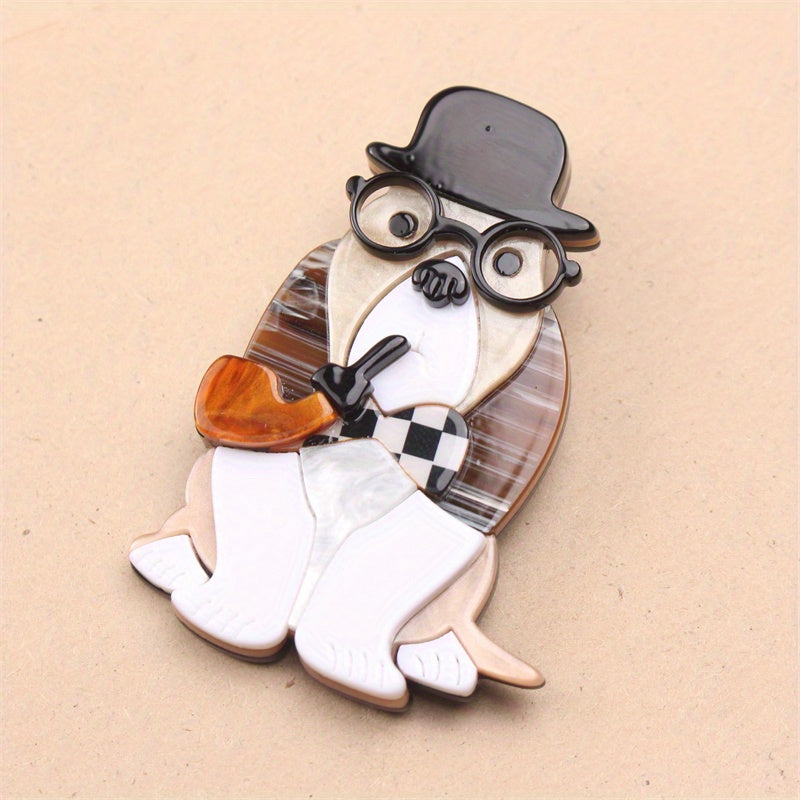 Dog Brooch Acrylic Resin Quirky Irregular Shape Fashion Accessory for Women