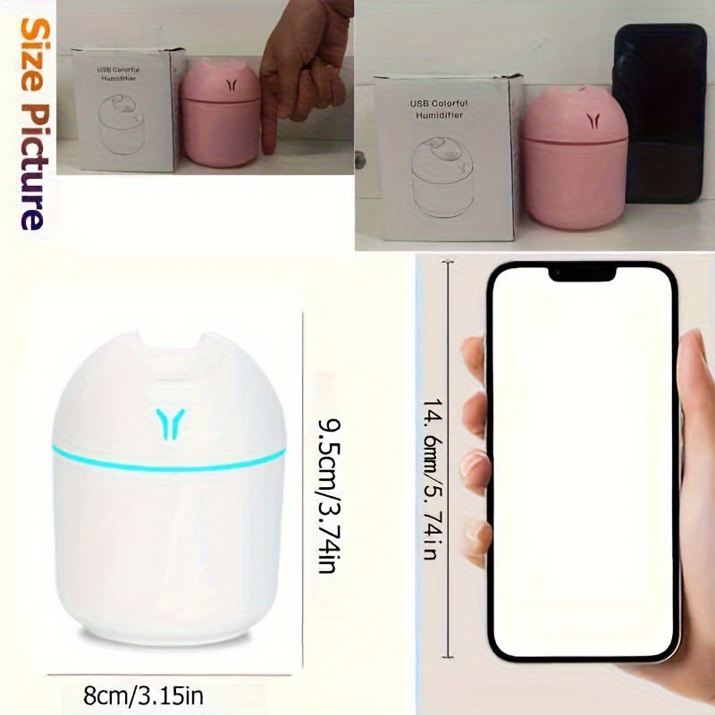 USB-увлажнитель воздуха мощностью 250 мл с цветным холодным туманом и светодиодной подсветкой, идеален для дома, офиса, автомобиля, праздников и подарков к началу учебного года.