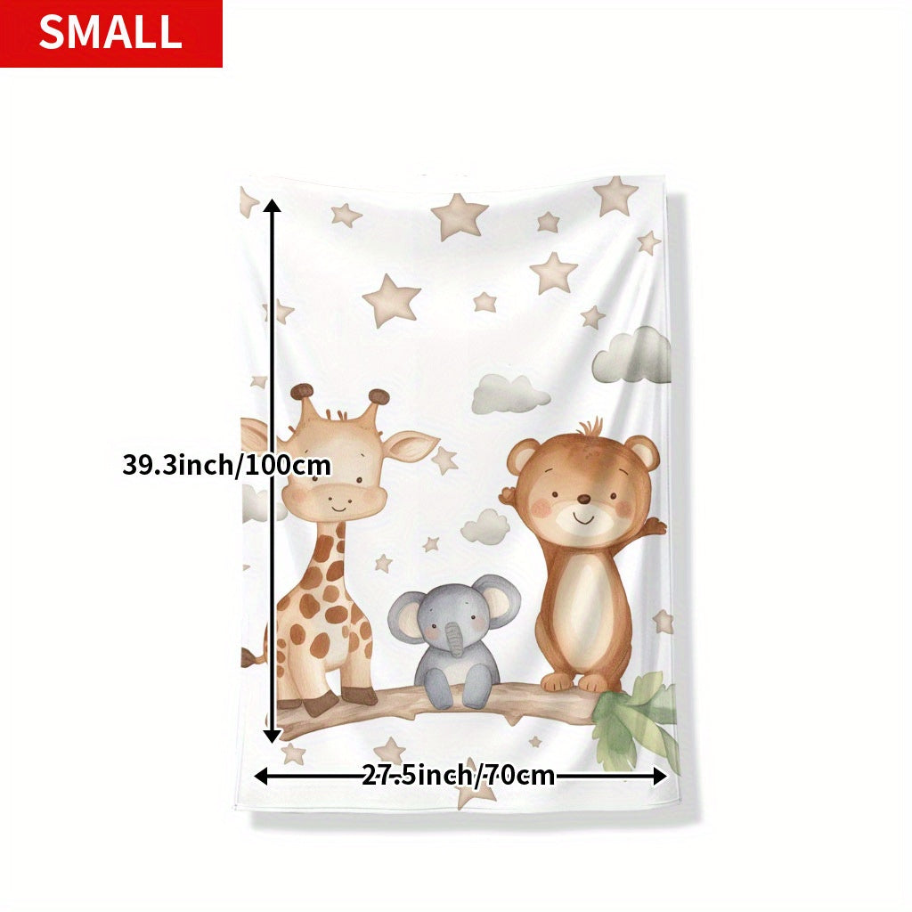 Cozy Flannel Animal Print Throw Blanket for Napping Camping and Travel