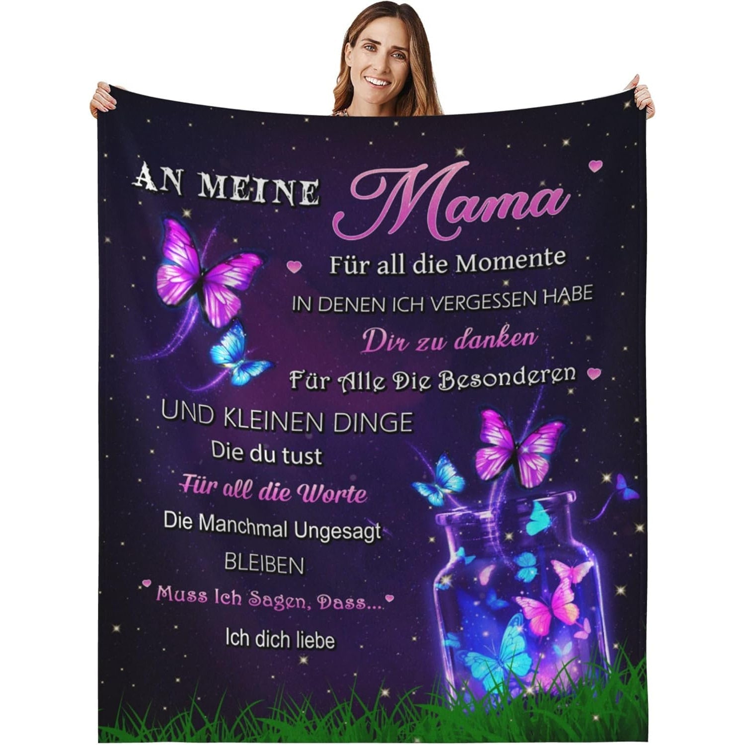 Fleece Throw Blanket Digital Print Cozy Gift for Mom