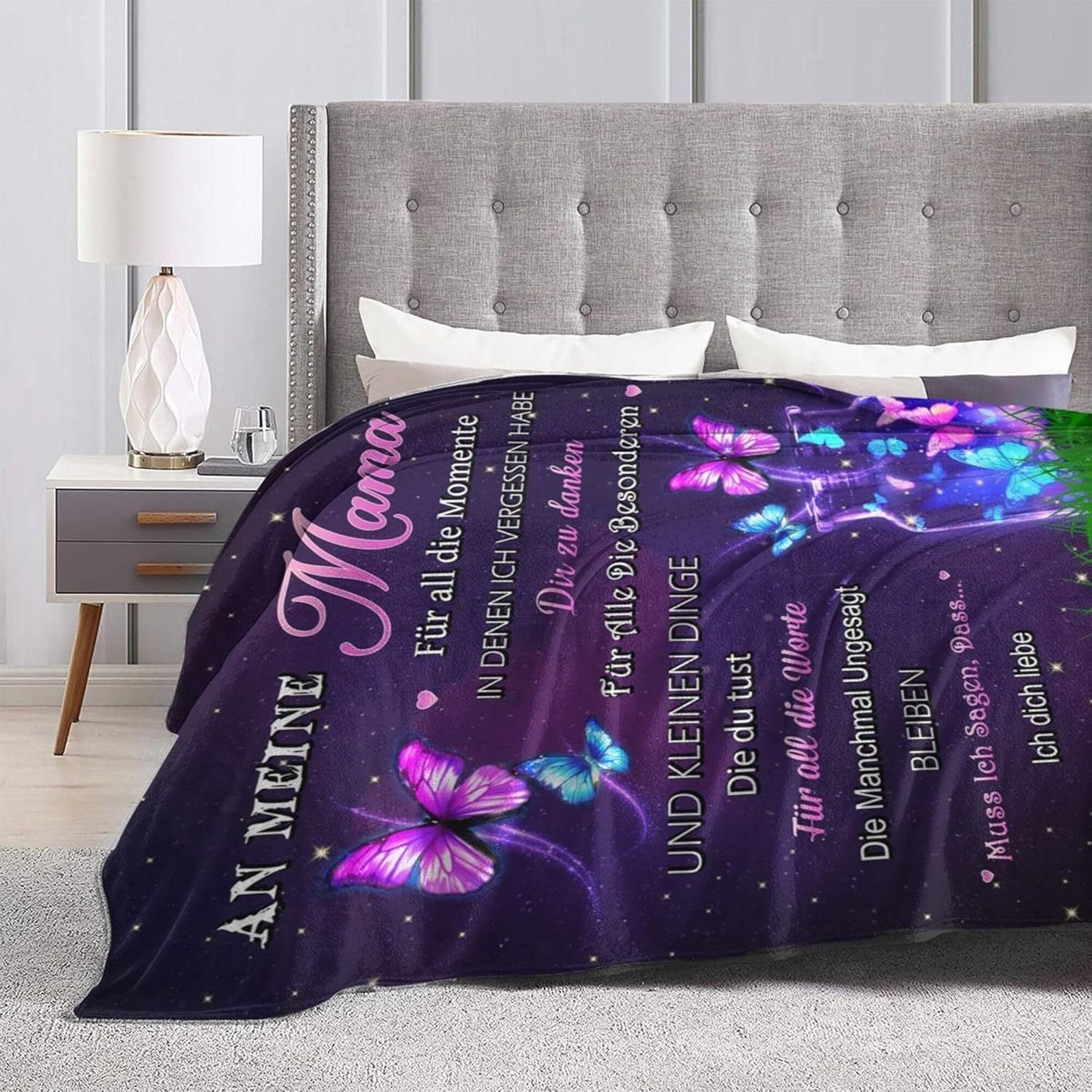 Fleece Throw Blanket Digital Print Cozy Gift for Mom