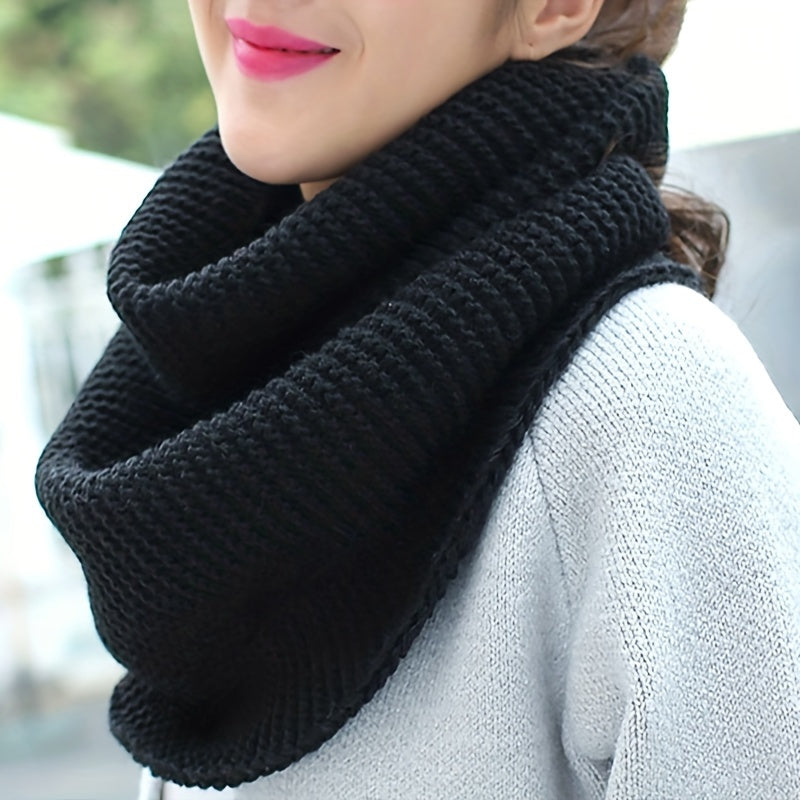 Women's Knitted Neck Gaiter Infinity Scarf Breathable Windproof Warmth Polyester