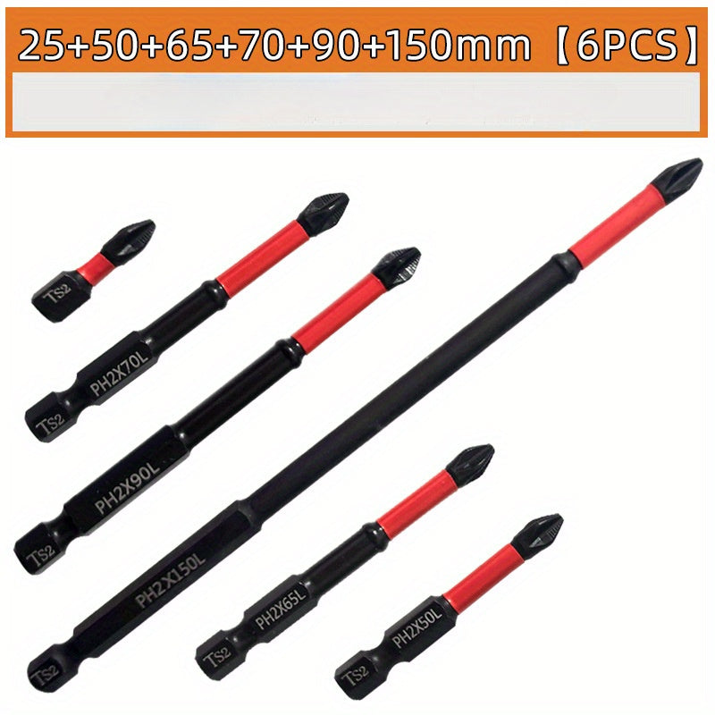 Magnetic Anti-Slip Drill Bit Set 3/5/6 Pcs S2 Steel Phillips Impact for Electric Manual Drivers