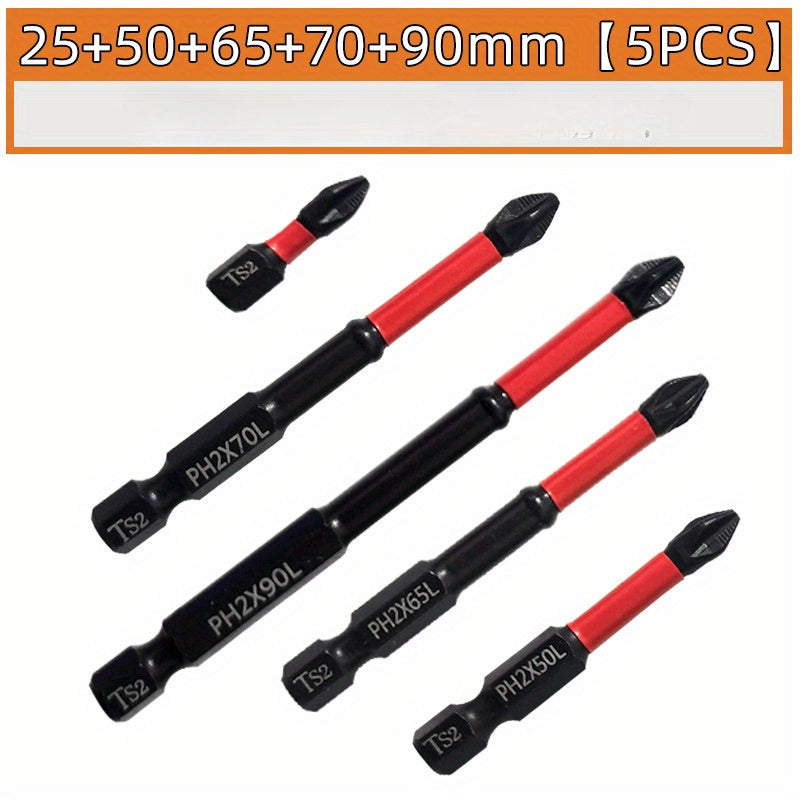Magnetic Anti-Slip Drill Bit Set 3/5/6 Pcs S2 Steel Phillips Impact for Electric Manual Drivers