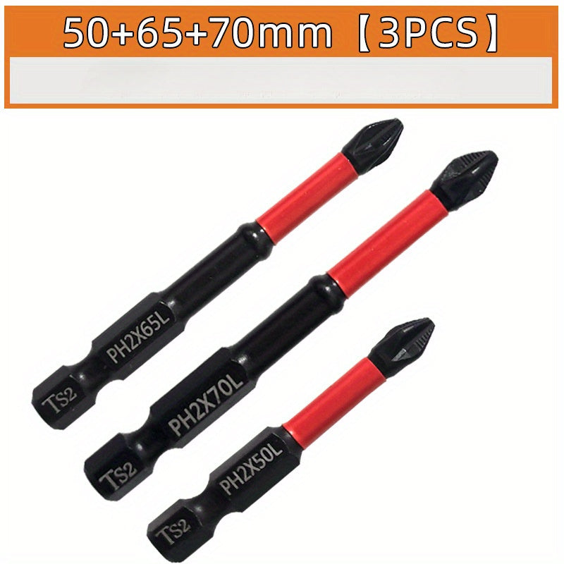 Magnetic Anti-Slip Drill Bit Set 3/5/6 Pcs S2 Steel Phillips Impact for Electric Manual Drivers
