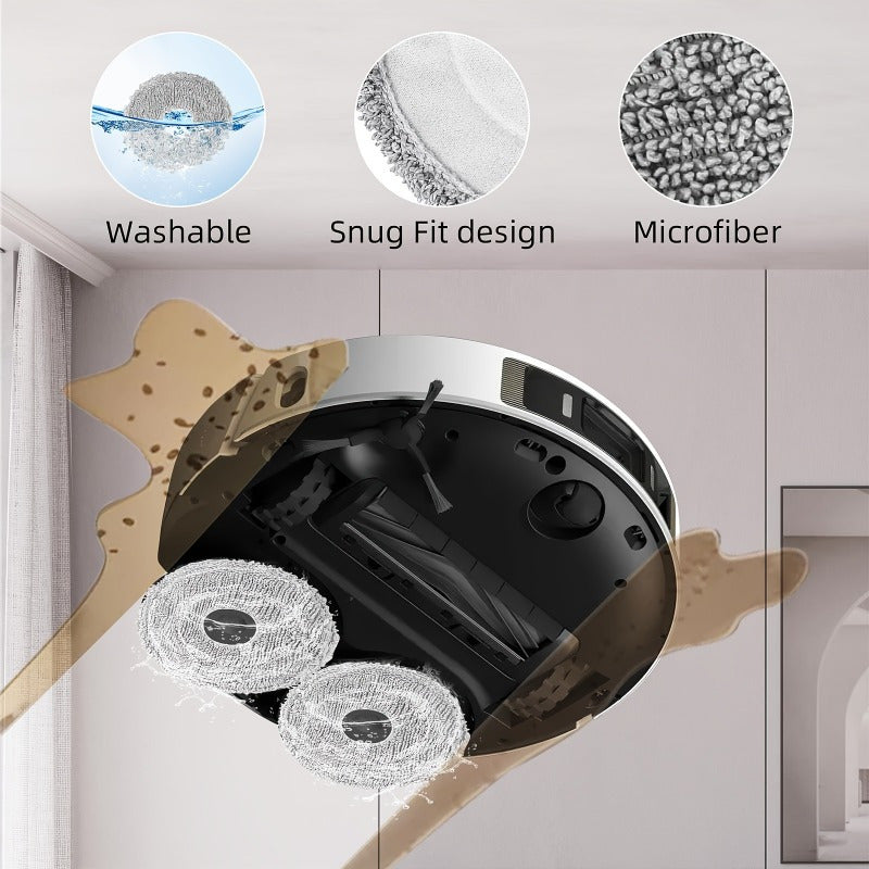 Robot tozalash qurilmasi uchun 9 ta qismlik almashtirish detallar to'plami, asosiy cho'tka, yon cho'tkalar, mop mato, chang qoplari