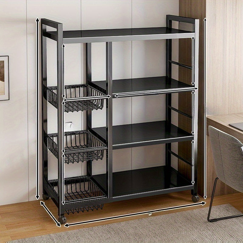 Sturdy Steel Kitchen Storage Rack with Adjustable Stabilizer Multi-Level Shelving