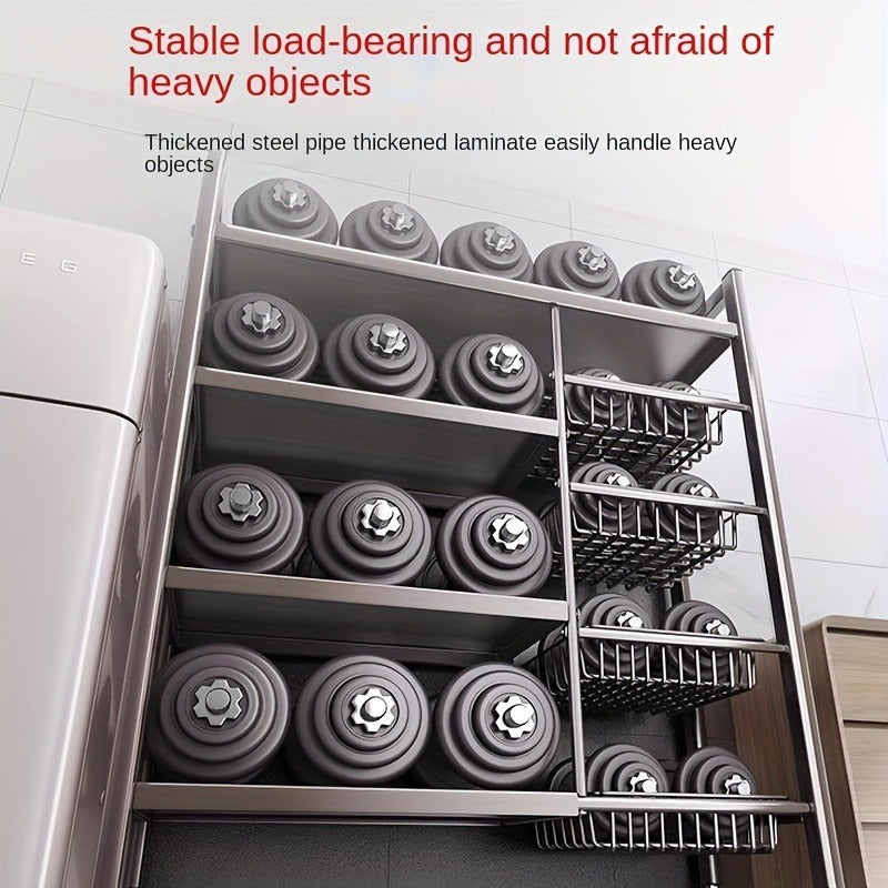 Sturdy Steel Kitchen Storage Rack with Adjustable Stabilizer Multi-Level Shelving