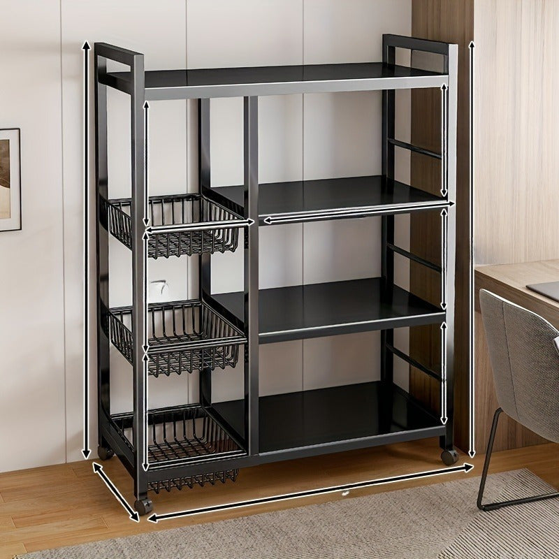 Sturdy Steel Kitchen Storage Rack with Adjustable Stabilizer Multi-Level Shelving