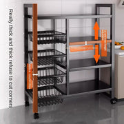 Sturdy Steel Kitchen Storage Rack with Adjustable Stabilizer Multi-Level Shelving