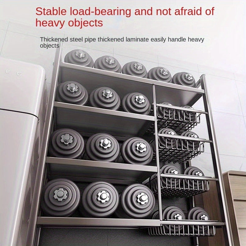 Sturdy Steel Kitchen Storage Rack with Adjustable Stabilizer Multi-Level Shelving