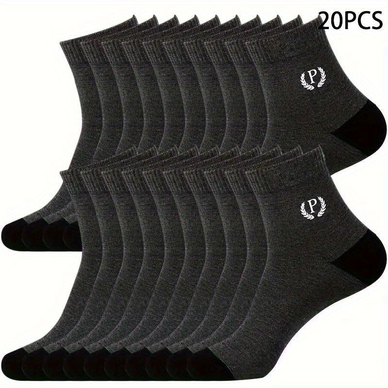 Men's Breathable Crew Socks 20/50 Pairs Moisture-Wicking Casual Sport