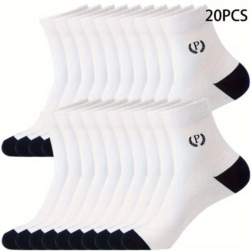 Men's Breathable Crew Socks 20/50 Pairs Moisture-Wicking Casual Sport