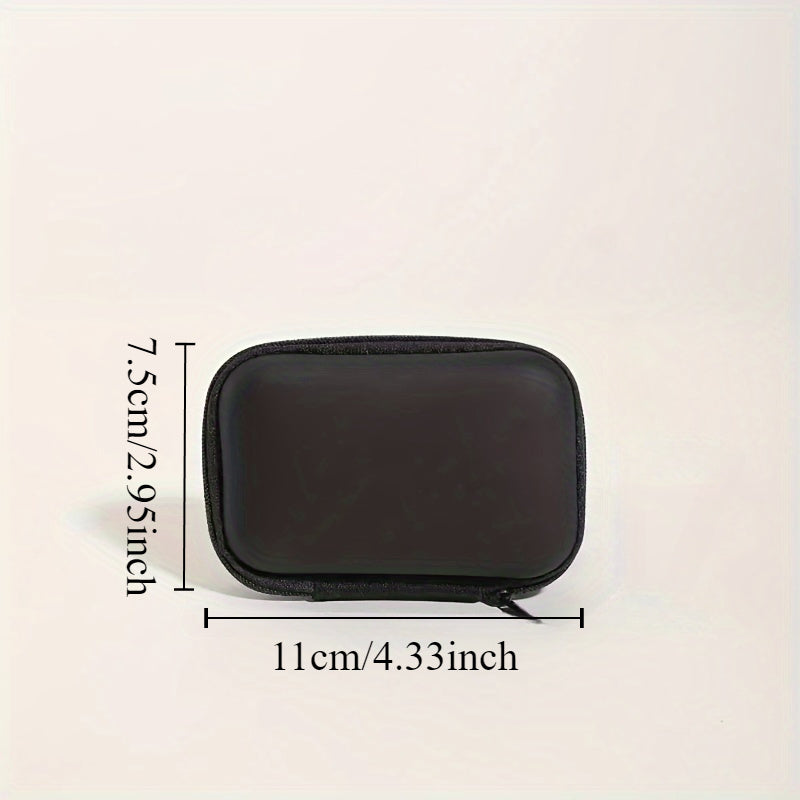 Mini Frosted PU Leather Electronics Organizer for Phone Charger Data Cable and Earbuds Storage