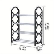White Hexagonal 4-Tier Metal Shoe Rack Organizer Space Saver