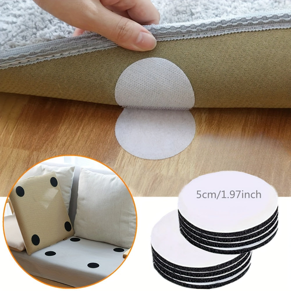 30 Sets Non-Slip Rug Gripper Tape Reusable Washable for Rugs Cushions Round Square Star