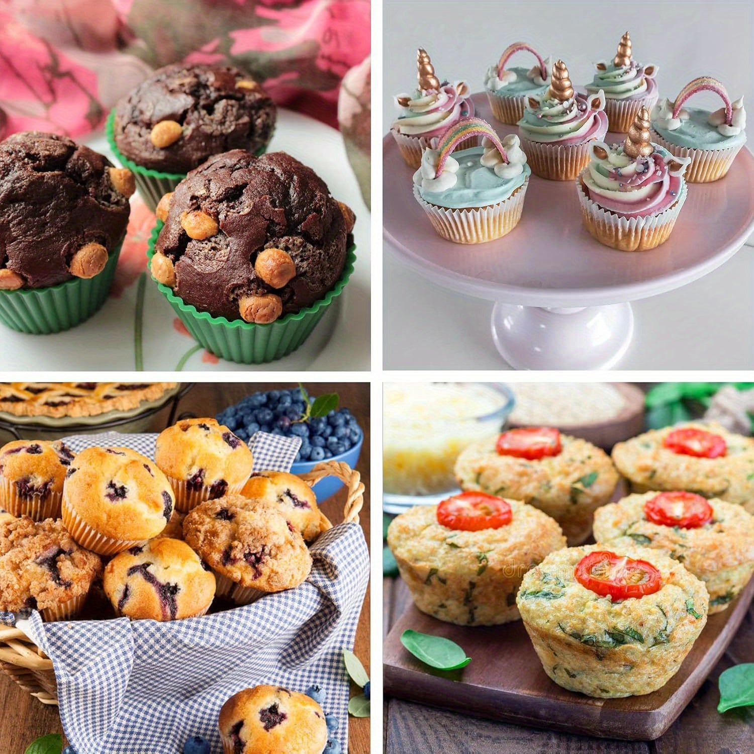 12-Cup Silicone Muffin Pan Non-Stick Baking Mold for Muffins Bread and Baked Goods