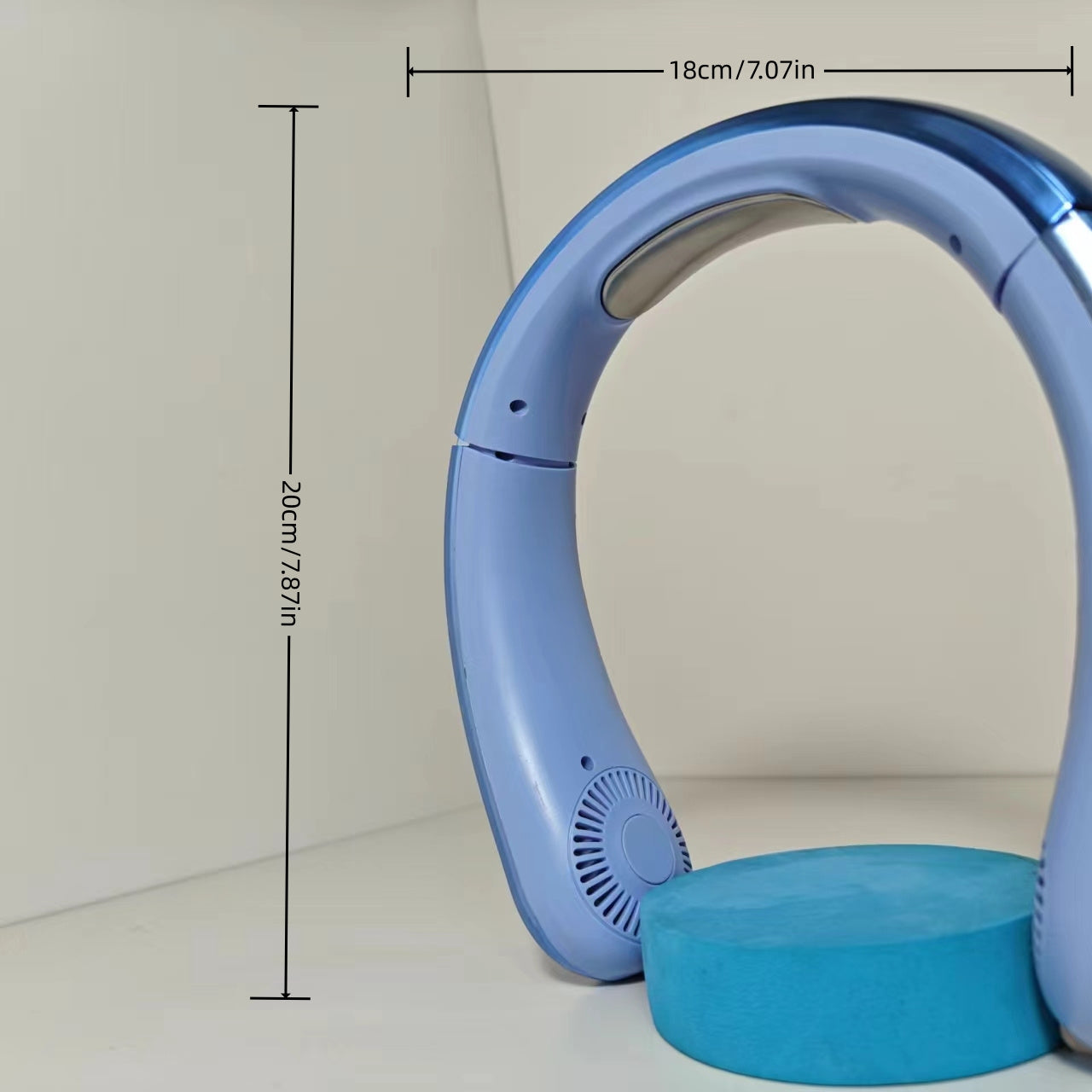 Adjustable USB Neck Fan with LED Display, Silent Operation, 100-Speed Control