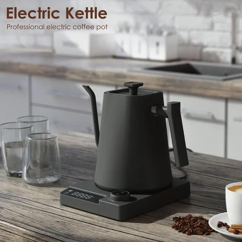 Electric Kettle Stainless Steel Gooseneck 1200W with Temp Control Glass Water Heater