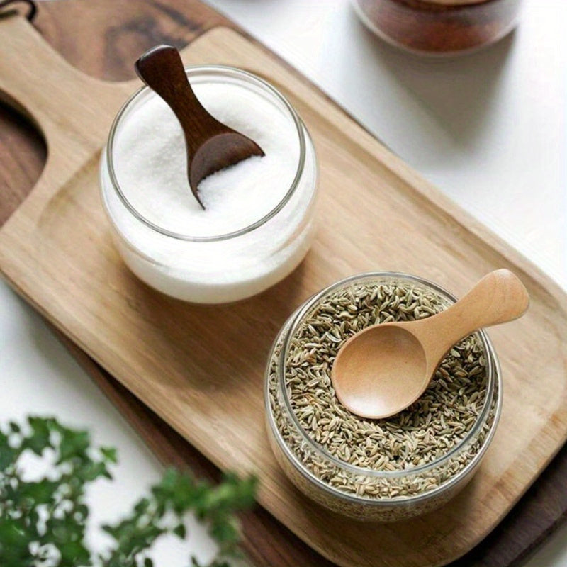 Миниатюрная деревянная ложка длиной 3,15 дюйма с короткой ручкой для приправ, мороженого, десертов