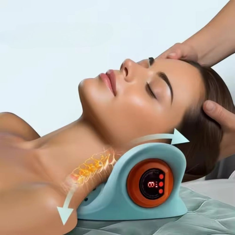 Almohada masajeadora eléctrica para cuello y hombros, recargable por USB, portátil, para relajación muscular