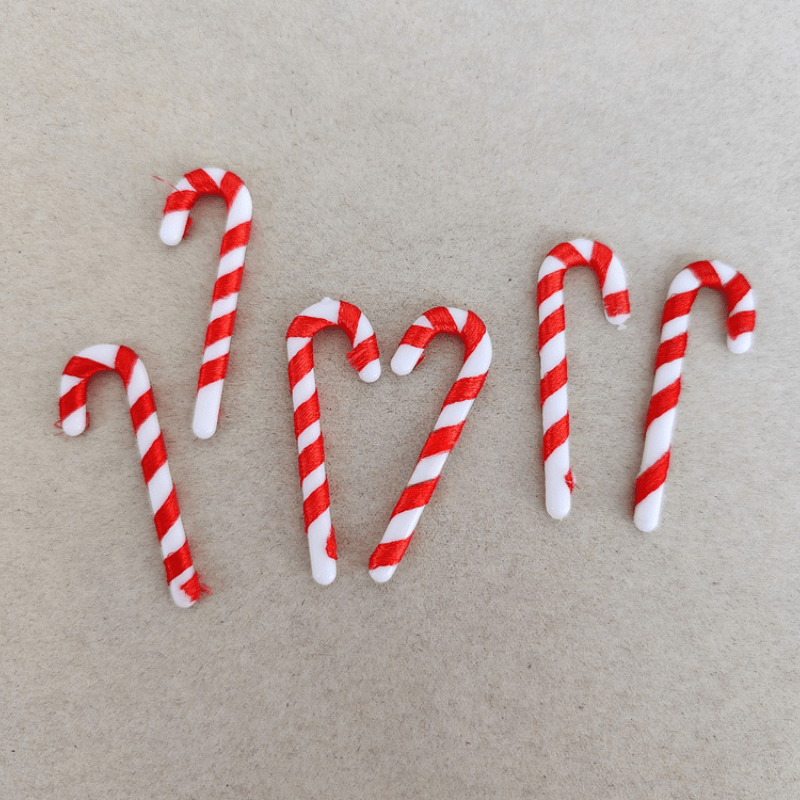 15 Mini Christmas Candy Canes with Santa Claus Theme Red and White Ornaments for Tree and Party Decor
