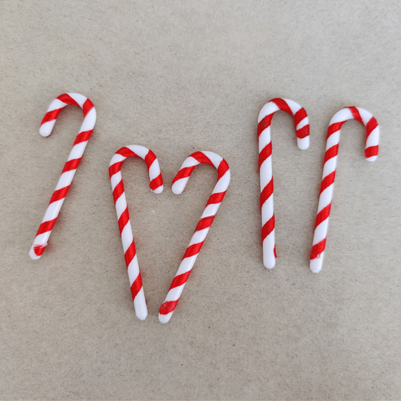 15 Mini Christmas Candy Canes with Santa Claus Theme Red and White Ornaments for Tree and Party Decor