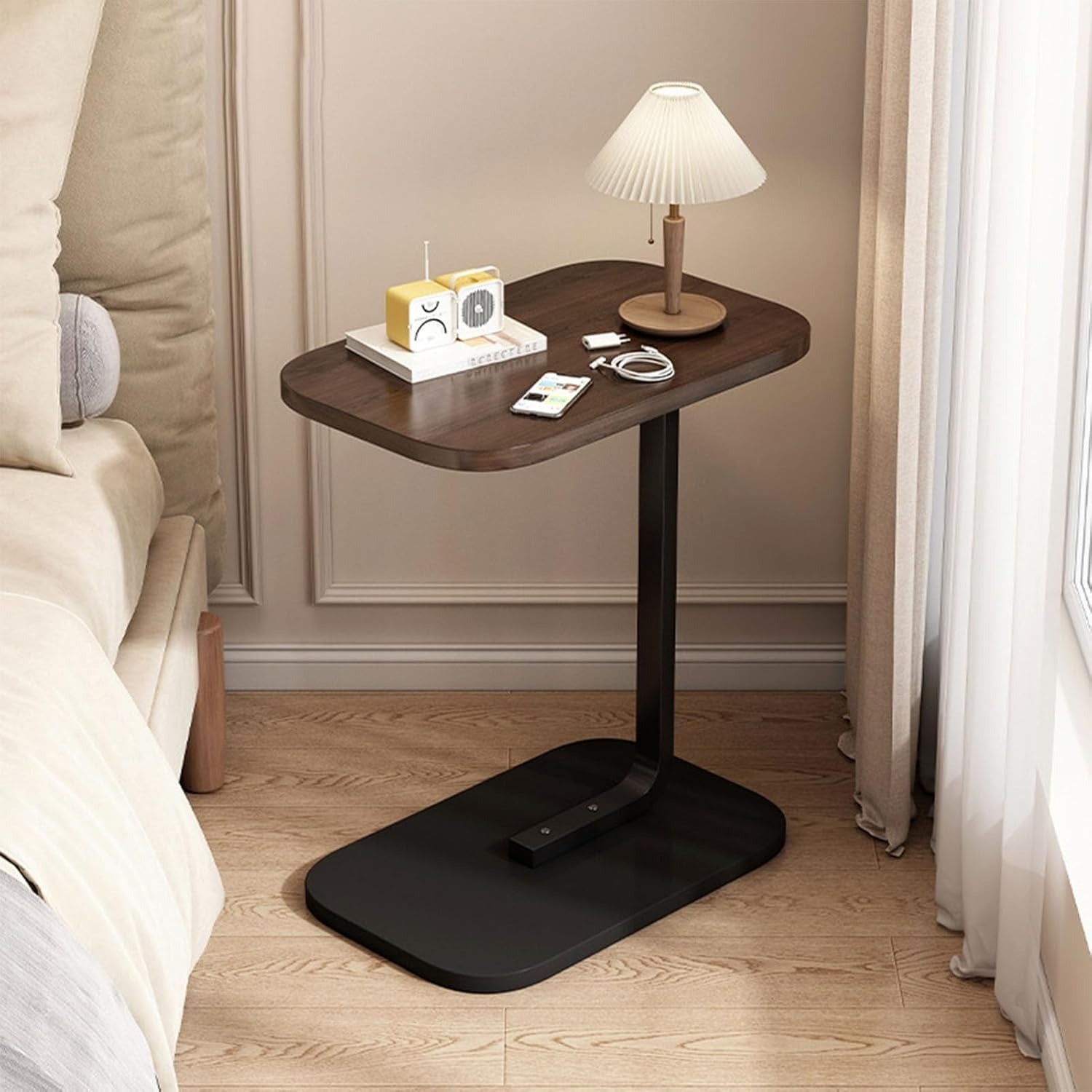 Elegant C-Shaped Side Table, Small Coffee Table, Sofa End Table