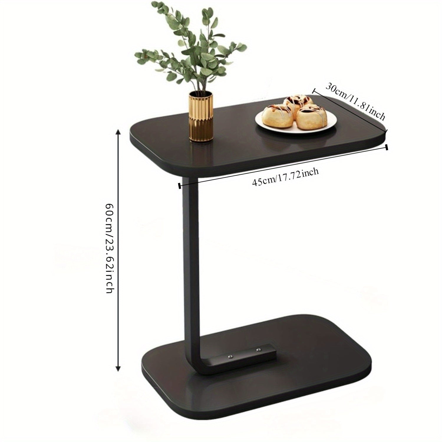 Elegant C-Shaped Side Table, Small Coffee Table, Sofa End Table