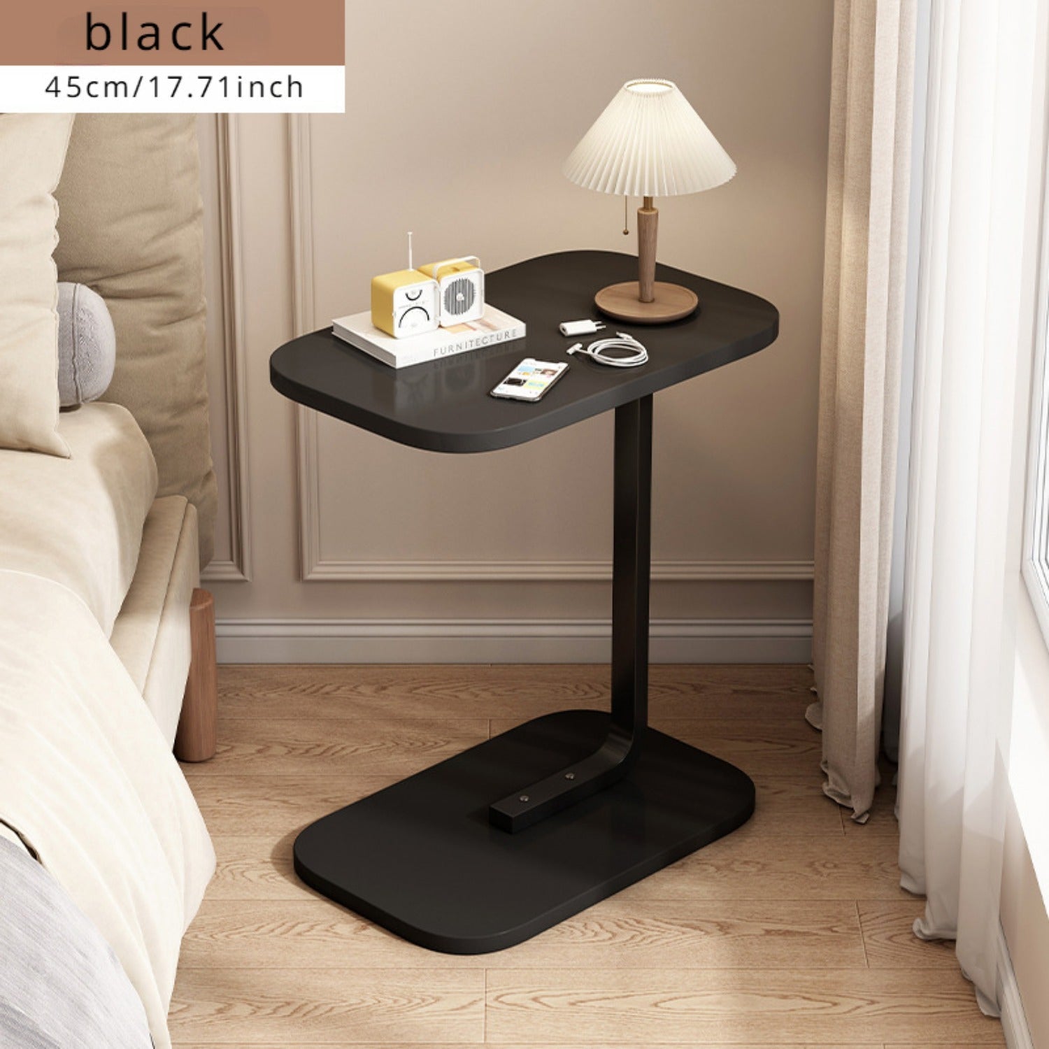 Elegant C-Shaped Side Table, Small Coffee Table, Sofa End Table