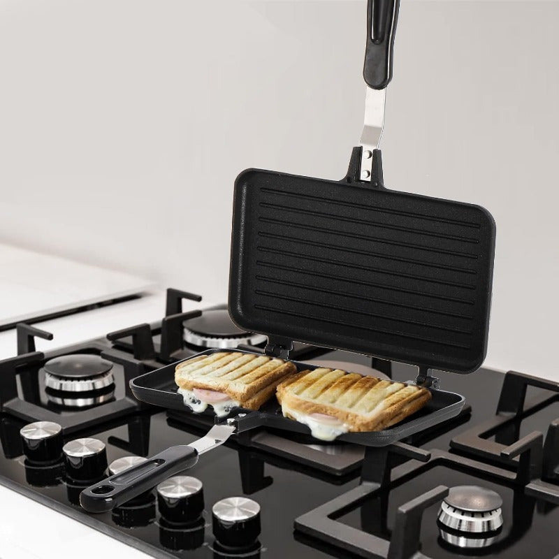 Non-Stick Sandwich Maker Pan Double-Sided Aluminum Grill for Toasted Sandwiches Waffles