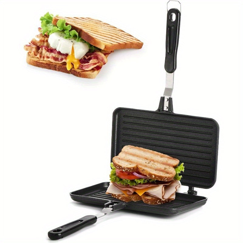 Non-Stick Sandwich Maker Pan Double-Sided Aluminum Grill for Toasted Sandwiches Waffles