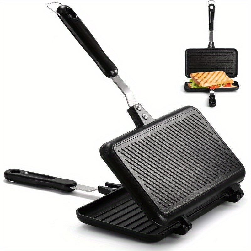 Non-Stick Sandwich Maker Pan Double-Sided Aluminum Grill for Toasted Sandwiches Waffles