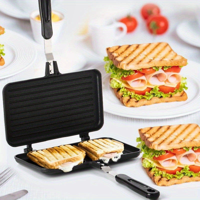 Non-Stick Sandwich Maker Pan Double-Sided Aluminum Grill for Toasted Sandwiches Waffles