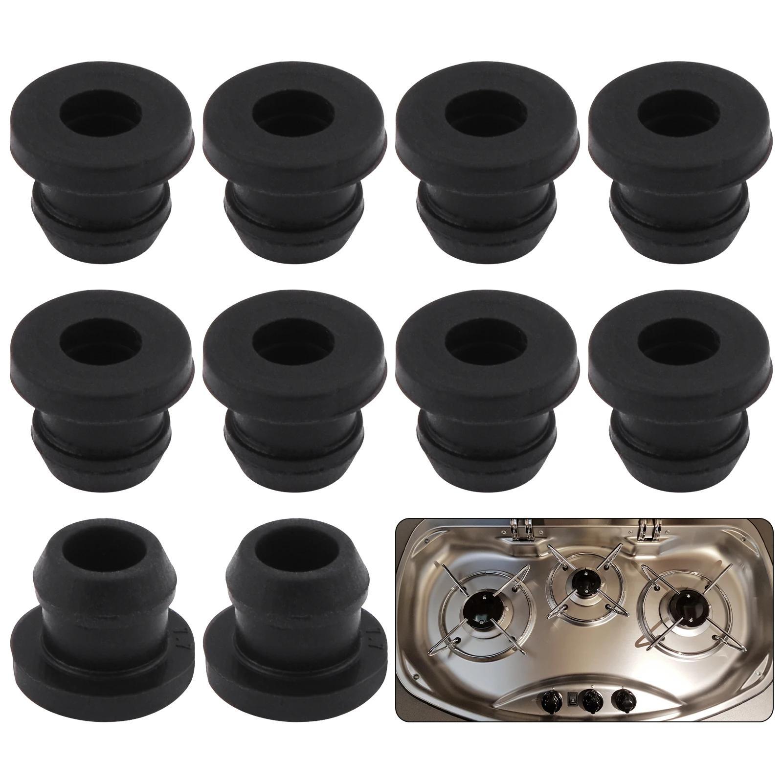 10 Pack High-Temperature Resistant Synthetic Rubber RV Stove Grommets Scratch Protection