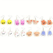 Animal-Themed Earrings for Kids and Teens, Cute Korean Pop Character Jewelry
