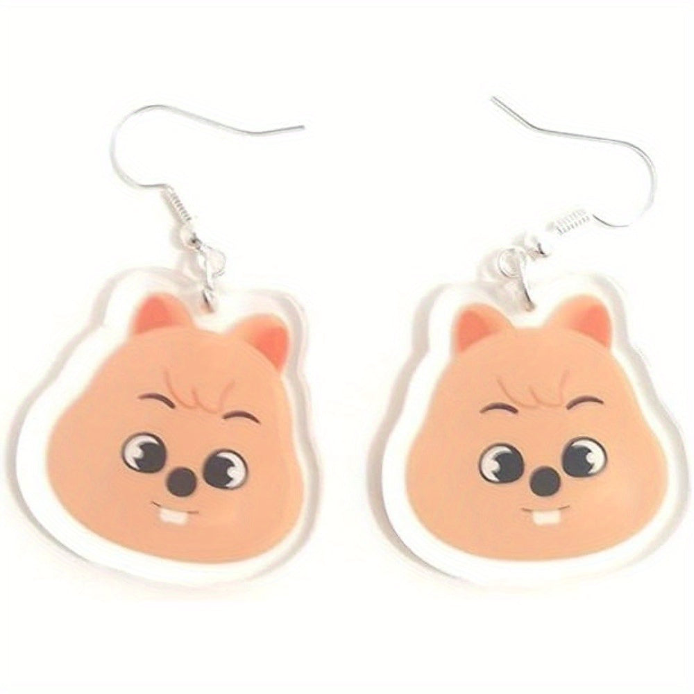 Animal-Themed Earrings for Kids and Teens, Cute Korean Pop Character Jewelry