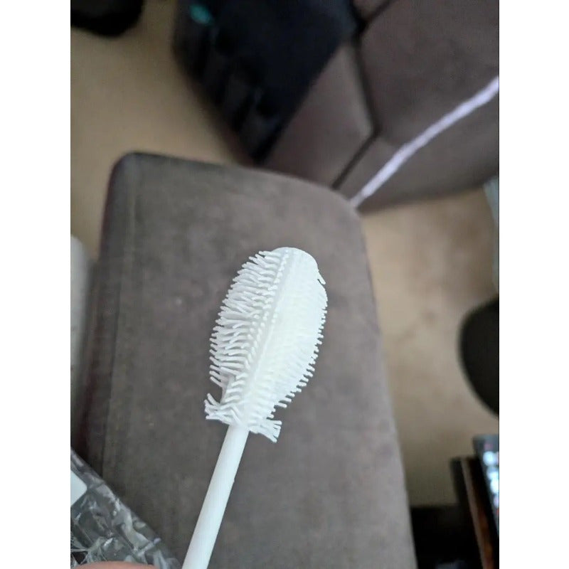 Uzoq tutqichli silikon cho'tka, 360° aylanish bilan - oshxona va restoran stakanlarini tozalash uchun mukammal, hech qanday joyni o'tkazib yubormaslikni ta'minlaydi. Mustahkam va qayta ishlatiladigan.