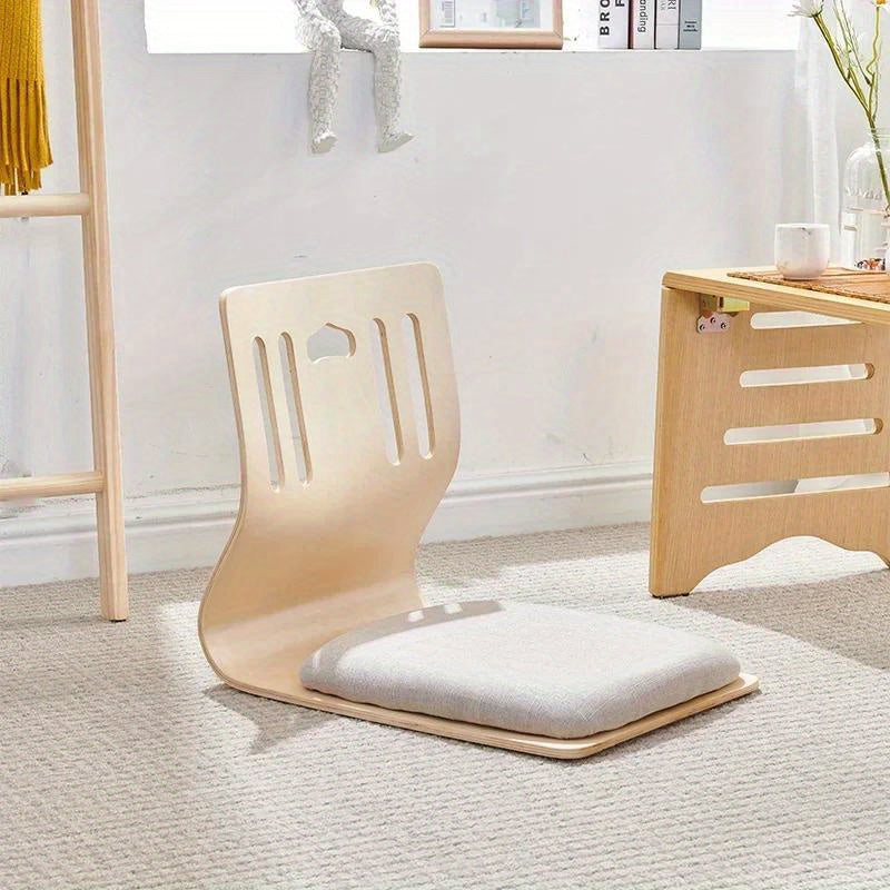 Conjunto de silla de suelo japonesa moderna con cojín de tatami y mesa kotatsu sin patas