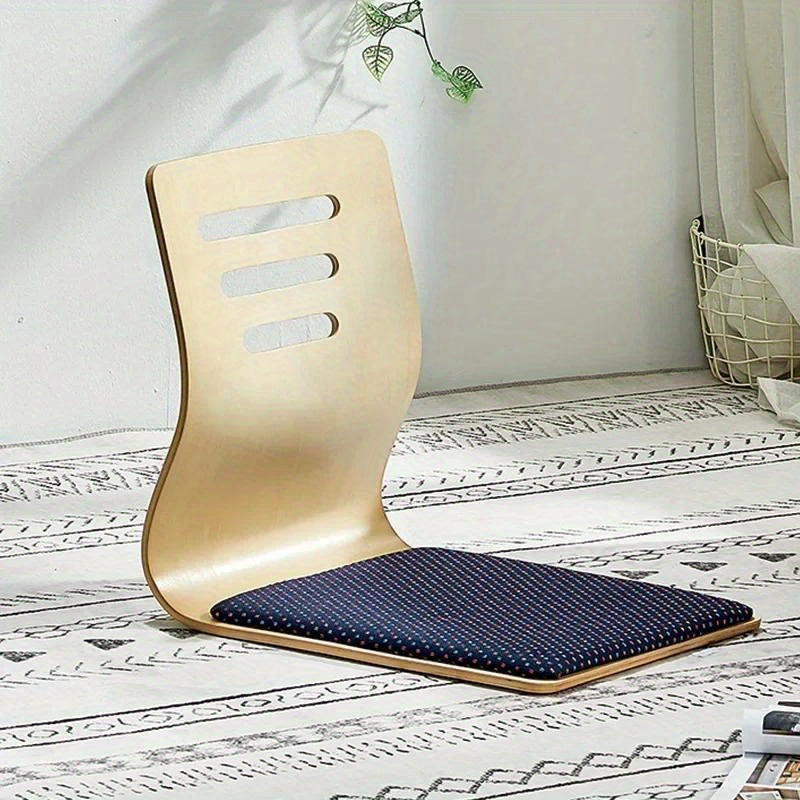 Conjunto de silla de suelo japonesa moderna con cojín de tatami y mesa kotatsu sin patas