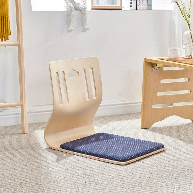 Conjunto de silla de suelo japonesa moderna con cojín de tatami y mesa kotatsu sin patas