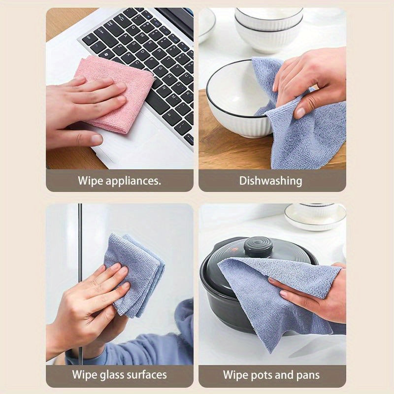 20-Pack Microfiber Cleaning Cloths Non-Woven Polyester Multi-Purpose Rags
