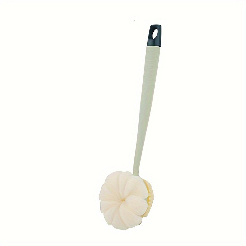 Long-Handled Dual-Sided Bath Body Brush with Bristle and Loofah for Exfoliation