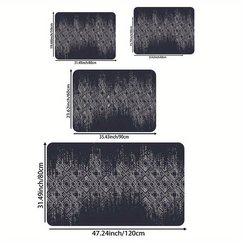 Polyester Door Mat with Diamond Pattern, 8mm Thick, Washable, Multi-Use