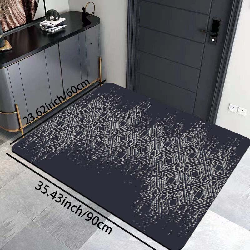 Polyester Door Mat with Diamond Pattern, 8mm Thick, Washable, Multi-Use