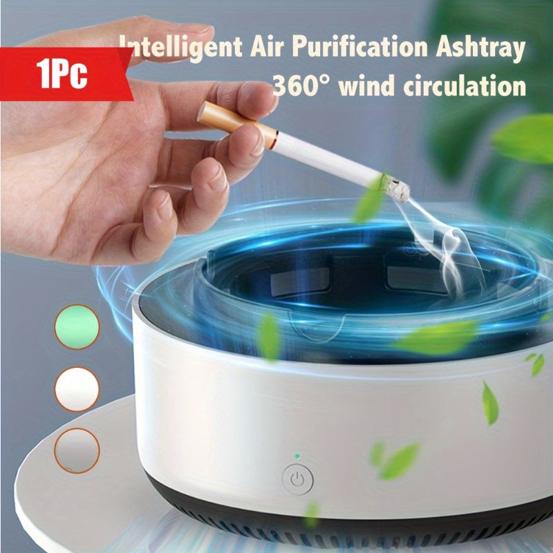 Smart Round Plastic Air Purifier for Ashtray Odor Removal with 360° Circulation